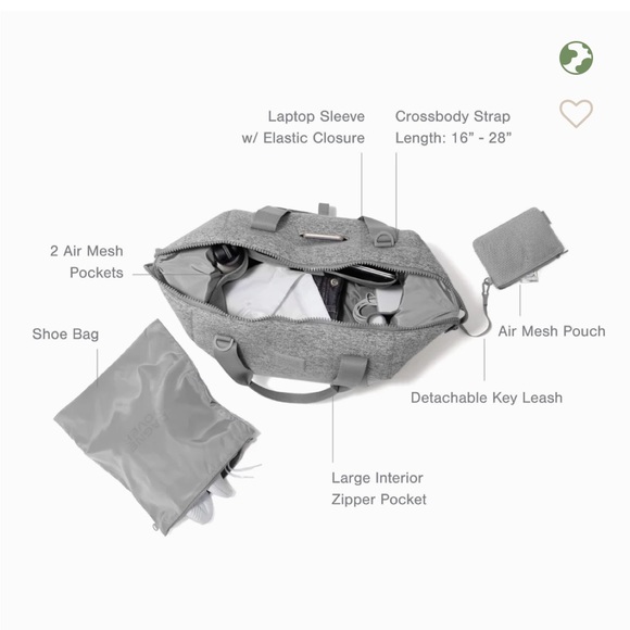 Dagne Dover Large Neoprene Carryall Duffle Bag NWT Ash Blue - Picture 9 of 11